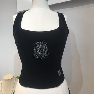 Versace Vintage Black Velvet Top